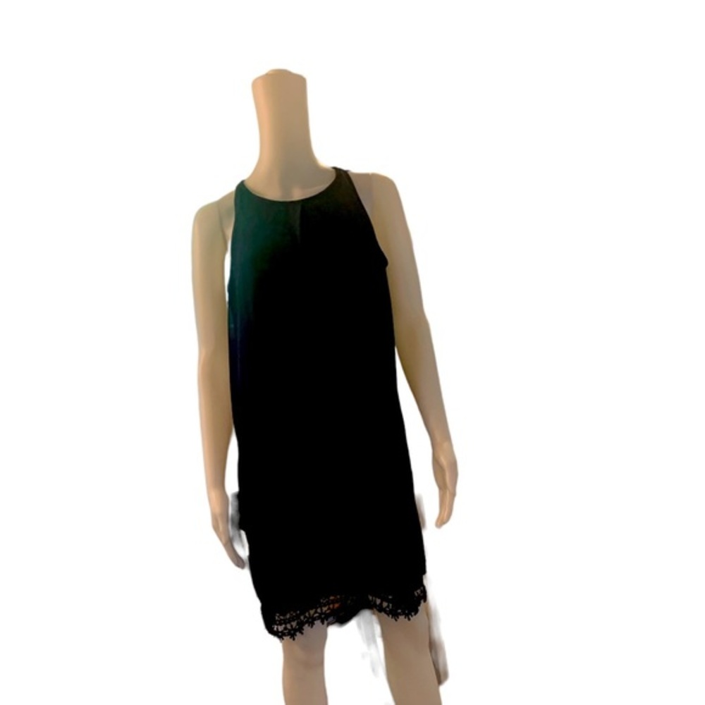 I.N. San Francisco Navy Sleeveless Chiffon Shift Dress